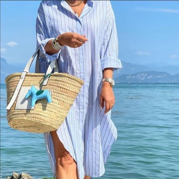 Zara Linen Blend Shirt Dress New Striped - Picture 2 of 11